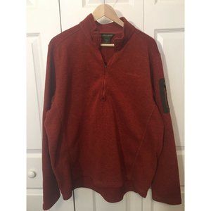 Eddie Bauer Men’s Sz XXL 1/4 Zip Pullover‎ Sweater Orange ZIP Sleeve